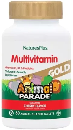 Витамины Natures Plus Animal Parade Gold мультивитамины вишня 60 жевательных таблеток (97467299313)