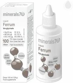 Пищевая добавка Minerals70 Ferrum Liquid Drops 100 мл Железо (8594195600708)