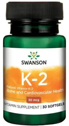 Харчова добавка Swanson Натуральний вітамін K2 50 мкг 30 капсул (87614026718)