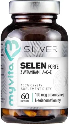 Добавка харчова Myvita Silver Selenium 100% 60 капсул для імунітету (5903021590640)