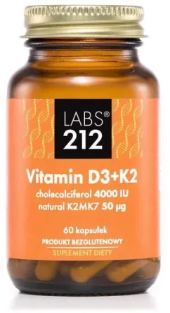 Пищевая добавка LABS212 Витамин D 4000 + K2MK7 50 Uq 60 капсул (5903943955114)