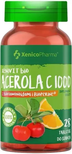 Вітамін С Xenico Pharma Xenivit BIO Acerola C 1000 28 таблеток (XP538)