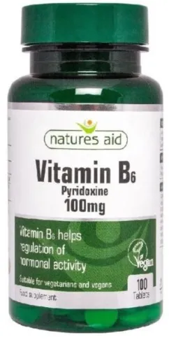 Добавка пищевая Natures Aid Витамин B6 100 мг 100 таблеток (5023652141001)