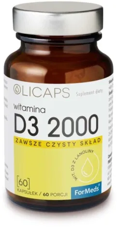 Пищевая добавка Formeds Olicaps Витамин D3 2000 60 капсул Витамины (5903148620367)