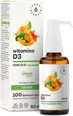 Пищевая добавка Aura Herbals Витамин D3 2000 МЕ веганский 50 мл (5902479613413)