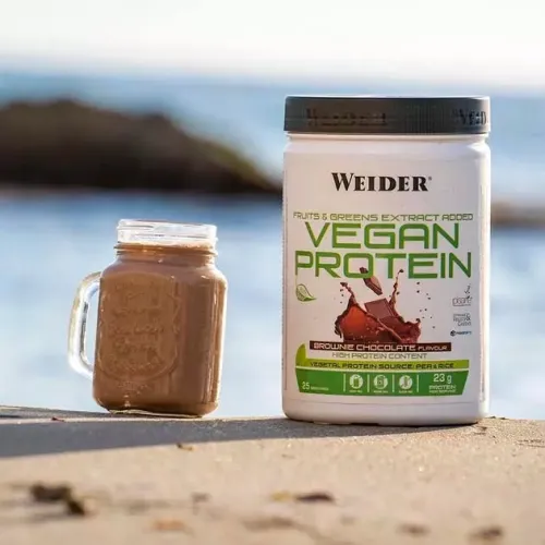 Протеин Weider Vegan Protein 540 г Brownie-Chocolate (8414192309315) - фото №2