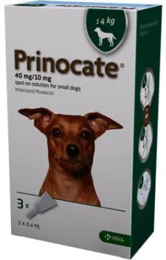Капли KRKA Принокат для собак до 4 кг 40/10 мг 0,4 мл №3 (3838989723163)