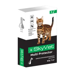 Капли SkyVet Мульти Протектор пропаразитный для кошек от 1кг, 0.6мл №3 (АА0018308)