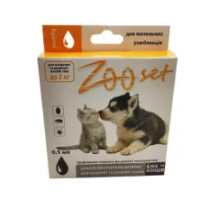 Капли ZOOset противопаразитарные для собак и кошек до 2 кг поп. 0,5 мл №4 (АА0018334)