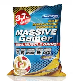 Гейнер Quamtrax Massive Gainer 3,7 кг Білий шоколад-полуниця (8436046973961)