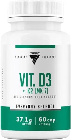 Вітаміни Trec Nutrition Vitamin D3+K2 (MK-7) 60 капс (5902114018528)