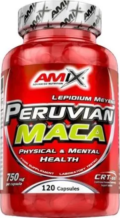 Натуральная добавка Amix Peruvian MACA 750 мг 120 веган капс (8594159534797)