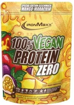 Протеин IronMaxx 100 % Vegan Protein Zero 500 г Манго маракуйя (4260648133089)
