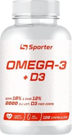 Вітаміни Sporter Omega 3 1000mg 330 EPA & 220 DHA 120 софт гель
