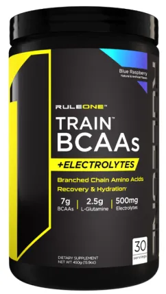 Амінокислота BCAA R1 (Rule One) Train BCAAs + Electrolytes 450 г Малина (837234107553)
