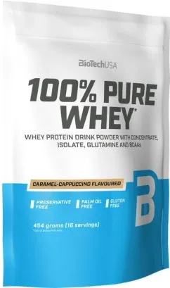 Протеин Biotech 100% Pure Whey 454 г Карамель-капучино (5999076221905)