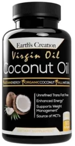 Натуральная добавка Earth's Creation Coconut Oil 1000 mg 90 софт гель (608786003903)