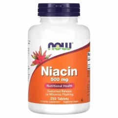 Вітаміни Now Foods Niacin 500 mg 250 таб (733739004826)