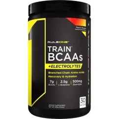 Комплекс BCAA R1 (Rule One) Train BCAAs + Electrolytes 450 г Персик-манго (837234107614)