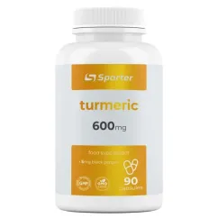 Натуральна добавка Sporter Organic Turmeric 600mg with Black Pepper 90 капс (4820249720837)