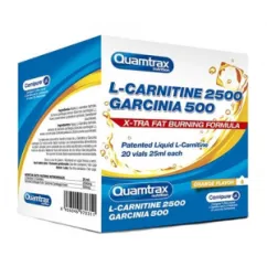 Жироспалювач Quamtrax L-Сarnitine 2500+ Garcinia 500 - 20 флаконів, апельсин (8436046970311)