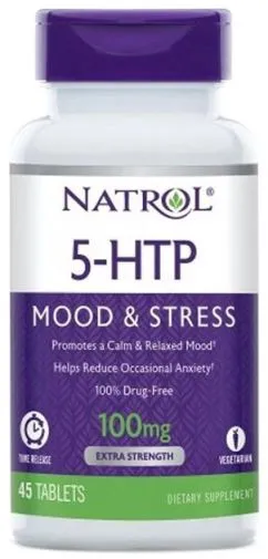 Амінокислота Natrol 5-HTP 100 мг T/R натуральна добавка 45 таблеток (047469052287)