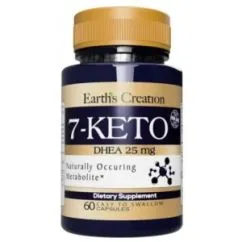 Стимулятор тестостерона Earth's Creation 7-КЕТО DHEA 25 мг 60 капсул (608786008533)