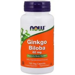 Натуральна добавка Now Foods Ginkgo Biloba 60 мг 120 веган капс (733739046871)