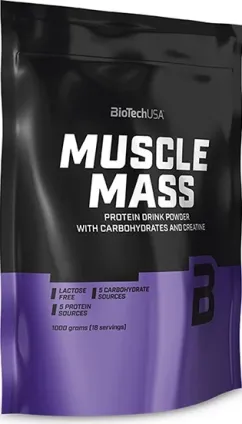 Гейнер BiotechUSA Muscle Mass 1000 гр ваніль (5999076219643)