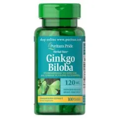Натуральная добавка Puritan's Pride Ginkgo Biloba 120 мг 100 капс (74312145445)