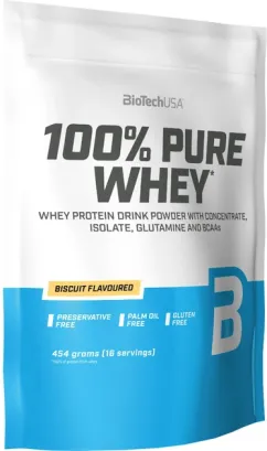 Протеїн Biotech 100% Pure Whey 454 г Бісквіт (5999076238422)