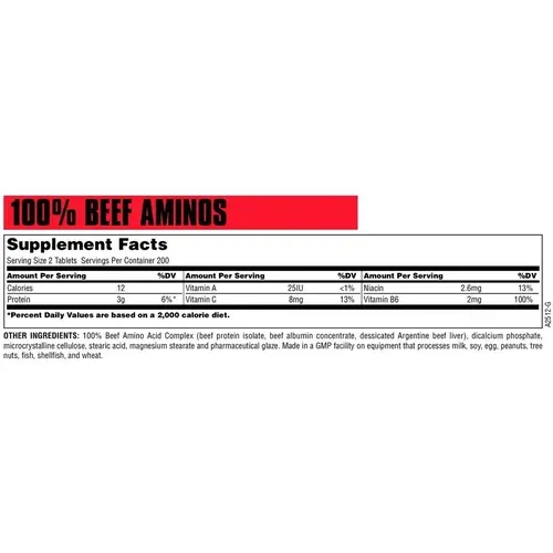 Протеин в таблетках Universal 100% Beef Aminos 400 т (39442110664) - фото №3