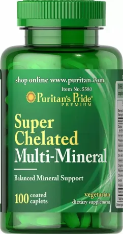 Вітаміни Puritan's Pride Super Chelated Multi Mineral 100 капсул (10614)