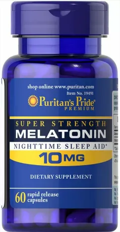Натуральна добавка Puritan's Pride Melatonin 10 мг 60 капсул (6205)