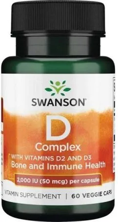 Вітаміни Swanson D Complex D2 abd D3 2000iu 50 мкг 60 капсул (21348)