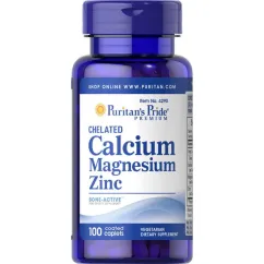 Мінерали Puritan's Pride Calcium Magnesium Zinc 100 капсул (10331)