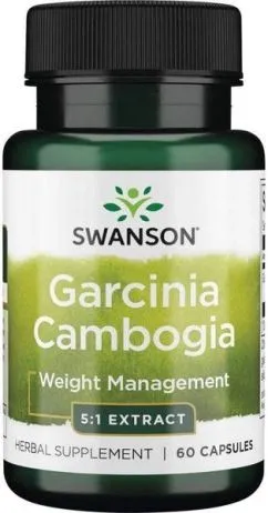 Натуральна добавка Swanson Garcinia Cambogia 5:1 Extract 80 мг 60 капсул (20193)