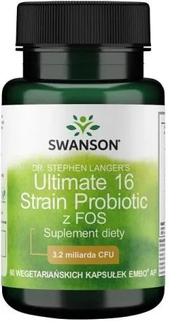 Пробиотик Swanson Ultimate 16 Strain Probiotic 60 капсул (21730)