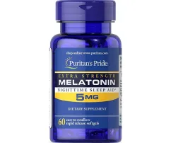 Натуральная добавка Puritan's Pride мелатонин Extra Strength 5 мг 60 капсул (5716)