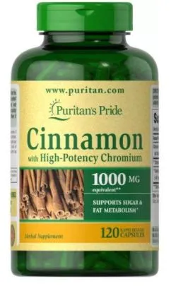 Минеральный комплекс Puritan's Pride Cinnamon Complex with High Potency Chromium 120 капсул (23003)