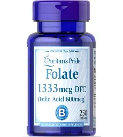 Вітаміни Puritan's Pride Folate 1333 мкг DFE Folic Acid 800 мкг 250 таб (23909)