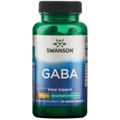 Амінокислота Swanson GABA Maximum Strength 750 мг 60 капсул (20192)