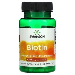 Вітаміни Biotin Swanson 5000 мкг 100 капсул (23406)