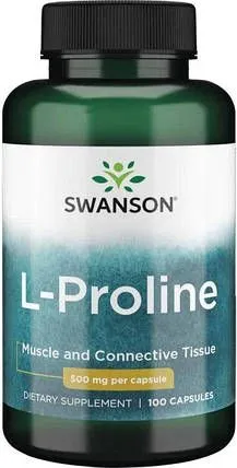 Амінокислота Swanson L-Proline 500 мг 100 капсул (20763)