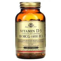 Витамин Solgar Vit D 400 IU 250 капсул (21988)