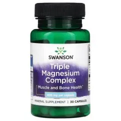 Мінеральний комплекс Swanson Triple Magnesium Complex 400 мг 30 капсул (21346)