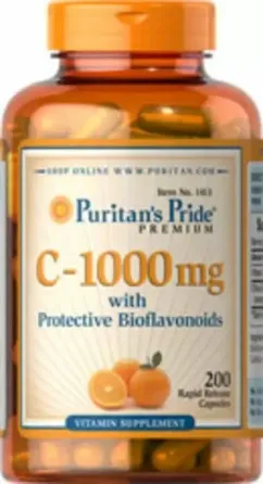 Вітамін C Puritan's Pride 1000 мг with Bioflavonoids 200 капсул (7426)