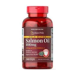 Жирні кислоти Puritan's Pride Omega-3 Salmon Oil 1000 мг 210 мг Active Omega-3 240 капсул (13168)