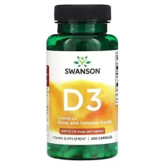 Вітамін D Swanson 400 IU 10 мкг 250 капсул (20250)