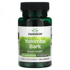 Натуральна добавка Swanson Yohimbe Bark-Standardized 75 мг 100 капсул (22385)